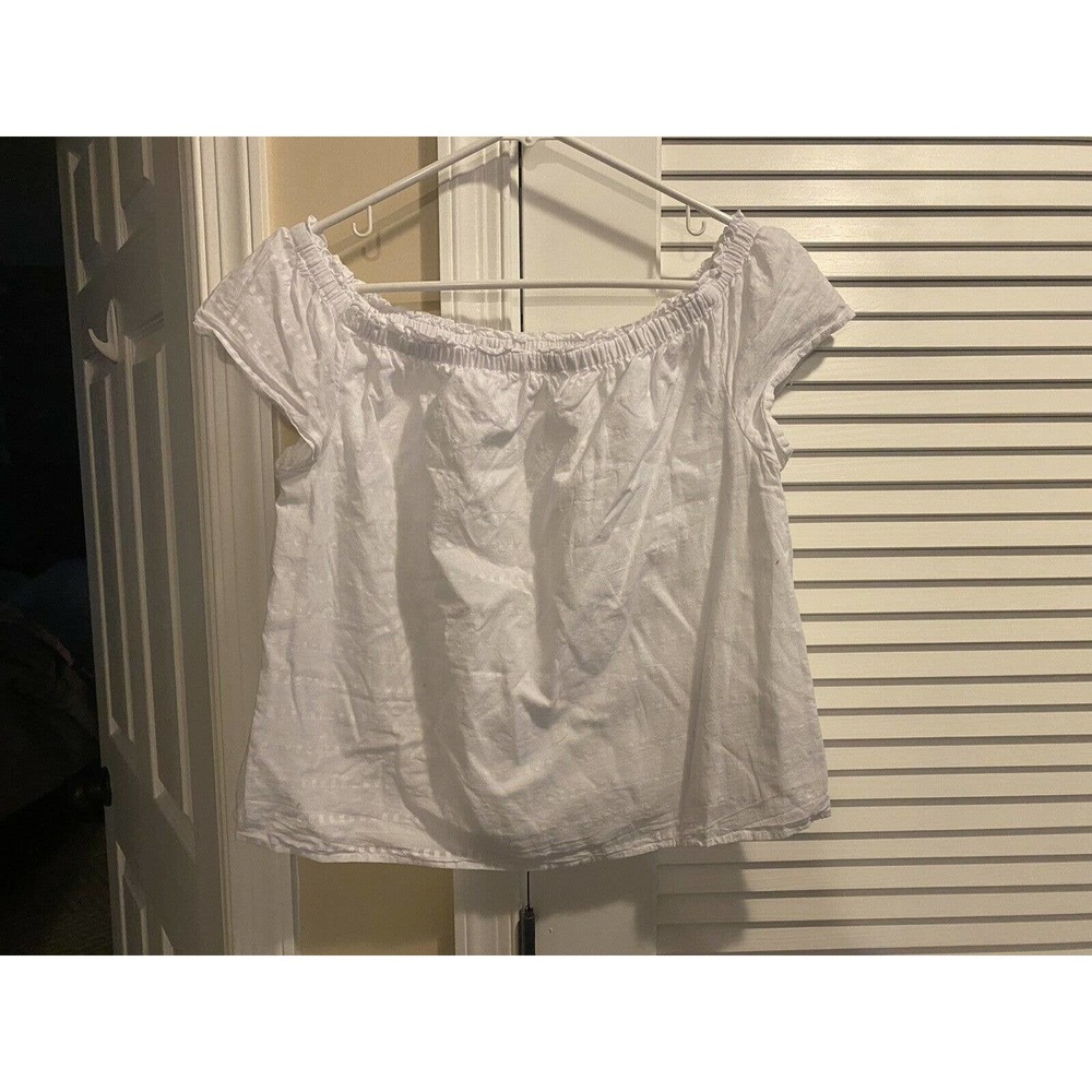 Vineyard Vines White Peasant Top Blouse M